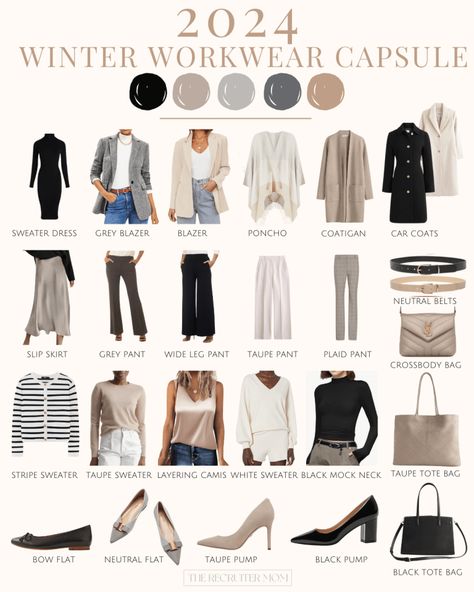 Winter 2024 Workwear Capsule - The Recruiter Mom Melbourne Winter Fashion 2024, Winter Packing Capsule, Australian Winter Fashion 2024, Winter Workwear Women, Autumn Capsule Wardrobe, Recruiter Mom, Winter Workwear, Wardrobe Challenge, Workwear Capsule Wardrobe