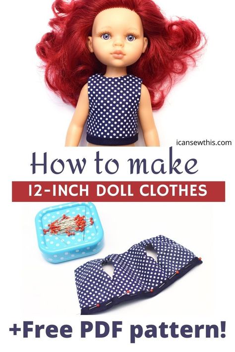 Learn how to make easy and quick doll clothes for your 12-inch Paola Reina doll with this free sewing pattern and tutorial. Keep your favorite dolls looking stylish while having fun. #paolareina #sewingdollclothes #freepattern #sewing #beginnerproject Cute Doll Clothes, 12 Inch Doll Clothes, Knitting Doll, Doll Knitting, Knitting Dolls Clothes, Doll Clothes Patterns Free, American Girl Doll Clothes Patterns, Dolls Clothes Diy, Free Pdf Sewing Patterns