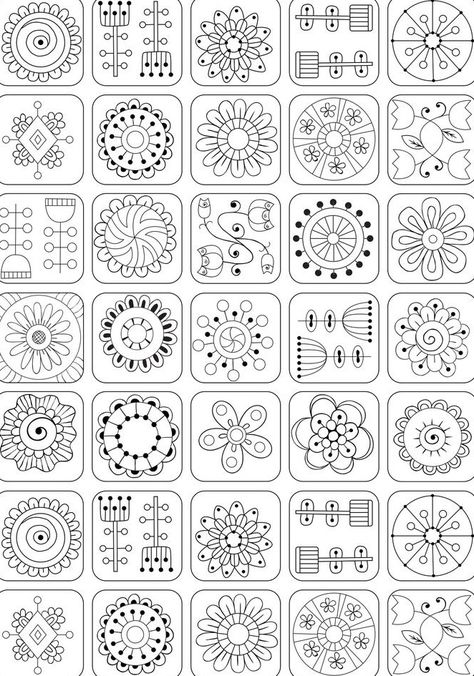 Flower Zentangle, Arte Doodle, Zen Doodle Patterns, Zen Doodle Art, Geometric Pattern Art, Mandala Design Pattern, Soyut Sanat Tabloları, Zen Tangle, Zentangle Drawings