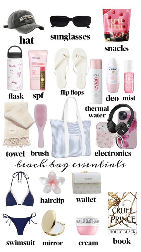 Beach Bag Must Haves, Beach Trip Packing List, Beach Trip Packing, Sleepover Essentials, School Emergency Kit, Tanning Routine, Summer Must Haves, Beach Bag Essentials, Babysitting Fun