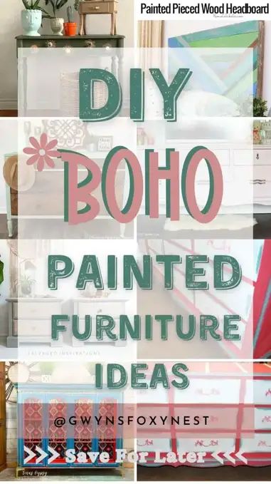 Looking to add some boho flair to your home decor? DIY boho painted furniture ideas are the perfect way to infuse your space with eclectic charm. Embrace vibrant colors, intricate patterns, and whimsical designs to create one-of-a-kind pieces that reflect your unique style. Transform old dressers, tables, and chairs into bohemian masterpieces with a splash of paint and a dash of creativity. Boho Painted Furniture, Boho Nightstand, Painted Furniture Ideas, Diy Wood Headboard, Bohemian Diy, Boho Bedroom Furniture, Nightstand Makeover, Diy Dresser Makeover, Bohemian Furniture