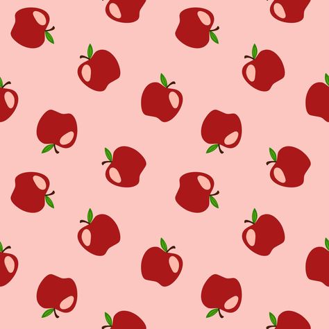 Seamless background vector red apples on pink background. Red Apple Wallpaper, Apples Wallpaper, Background Fruit, Cheese Ramen, Fruit Background, Apple Illustration, Fruit Prints, Pink Flowers Background, Apple Vector