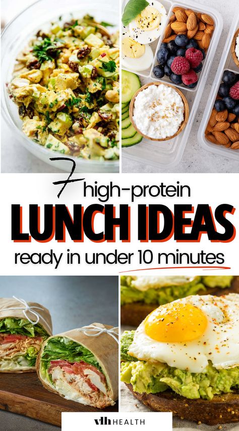 high protein lunch Easy High Protein Lunch, Cheap Healthy Lunch, Healthy Light Lunches, Protein Lunch Ideas, Meal Prep Simple, No Heat Lunch, Easy Packed Lunch, Low Cal High Protein, Healthy Eating Lunch