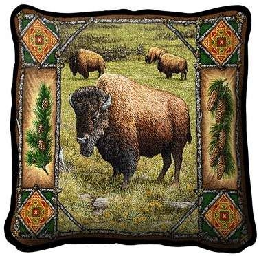 Buffalo David Bitton Millwood Pines Willcox Lodge Cotton Throw Pillow Millwood Pines Western Throw Pillows, Western Blankets, Wildlife Home Decor, Black Forest Decor, Southwestern Decor, Rustic Bedding, Southwestern Decorating, Western Design, The Buffalo