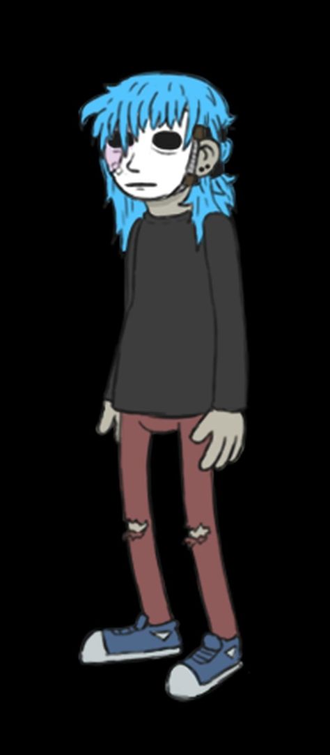 Blue Haired Characters, Sal Fisher, Sally Face, Blue Hair, Full Body, Hair, Blue