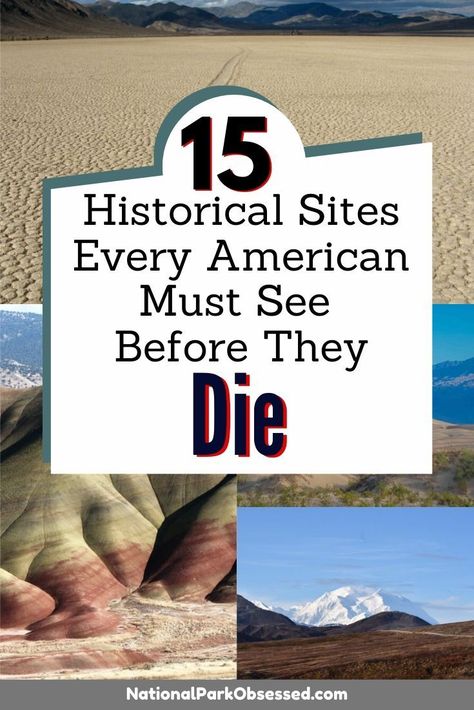 While the United States is a young country, it has a rich history. Every American should make it a point to visit these 15 #historicalsites before they die.   #findyourpark #nationalparkobsessed #nationalpark #nationalparks American History Road Trip, Cute Date Ideas, Vacation Itinerary, National Park Vacation, National Park Road Trip, Work Activities, Historical Landmarks, Us History, National Parks Trip