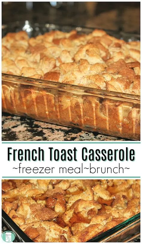 Sleep in a bit longer this weekend. Breakfast is in the freezer ready to go in the oven! #frenchtoastcasserole #breakfastcasserole #breakfastrecipes #freezermeals101 #makeaheadrecipes #makeaheadmeals #brunchrecipes Christmas Morning French Toast, Make Ahead Freezer Breakfast, Easy Weekend Breakfast, Make Ahead French Toast, French Toast Ingredients, French Toast Casserole Recipes, Freezer Meal Planning, Christmas Morning Breakfast, Freezer Breakfast