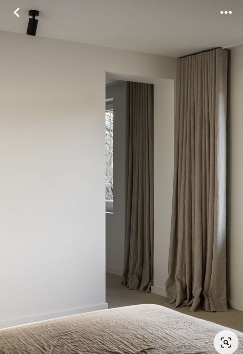 Minimal Windows, Japandi Interiors, Minimal Bedroom, Bedroom Drapes, Modern Appliances, Minimal Home, Room Renovation, Modern Curtains, Window Decoration