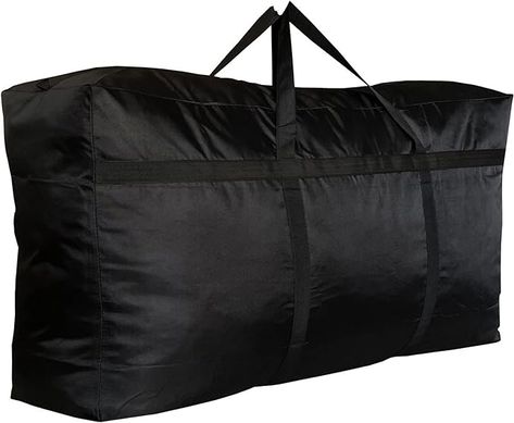 DoYiKe Extra Large Storage Duffle Bag with Zippers and Handles, Big Foldable Duffle Bag for Travel Black Duffle Bag, Large Storage Bags, Inflatable Kayak, Pool Bags, Rug Bag, Camping Bag, Bag For Travel, Travel Duffel, Sport Dress