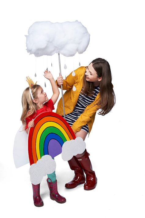 Rainbow Costume Diy, Cloud Costume, Rainbow Costume, Wheelchair Costumes, Rainbow Costumes, Kids Rainbow, Diy Halloween Costumes For Kids, Painted Rainbow, Diy Halloween Costumes Easy