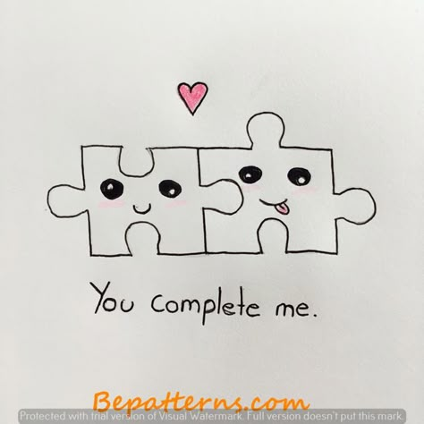 Two Puzzle Pieces Drawing, Easy Drawings For Friends, Cute Notes To Your Boyfriend, Anniversary Ideas Drawing, Drawing Ideas For Love Letter, Cute Things For Boyfriend Love Notes, Diary Ideas Creative Love, Cheesy Love Letters For Him, Crafts To Make My Boyfriend