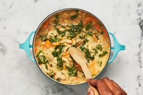 Chicken Sausage And Bean Soup, Chicken Sausage Bean Soup, Hello Fresh Soup Recipes, Sausage Bean Soup, Hello Fresh Chicken, Sausage And Bean Soup, Hello Fresh Dinners, Weeknight Dinner Recipes, Italian Chicken Sausage