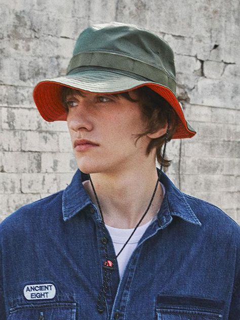 Price cost is good Bucket Hat Outfit Mens, Bucket Hat Outfit, Hat Outfit, Korean Men, Daily Outfits, Hat Fashion, Hats For Men, Contrasting Colors, Design Details