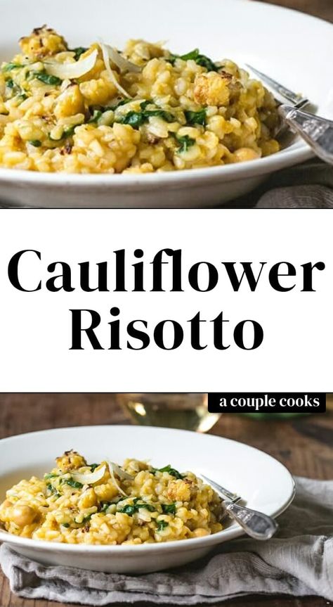 Roasted Cauliflower Risotto – A Couple Cooks Cauliflower Risotto Recipes, Cauliflower Risotto, A Couple Cooks, Easy Cauliflower, Risotto Recipe, Asparagus Salad, Couple Cooking, Big Board, Risotto Recipes