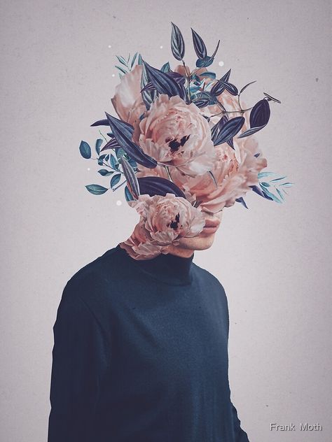 Dream Art Surrealism, Surrealism Flowers, Floral Portrait, Surreal Portrait, Art Surrealism, Moth Art, Art Men, Frank Moth, Flowers Plants