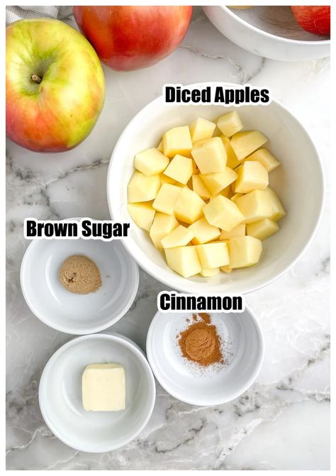 These easy cinnamon microwave apples can be made in about 5 minutes from start to finish. Healthy Apple Pie Filling, Apple Cinnamon Bites, Microwave Baked Apples, Microwave Apples, Apple Cinnamon Recipes, Easy Microwave Recipes, Apple Brown Sugar, Low Cal Dessert, Baked Apple Recipes