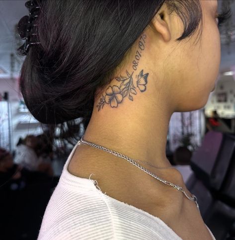 Thankyou for coming in to see us and for trusting me with your neck tattoo🥰🫶🏾. . DTX ONLY💙 Add a trip to DHOI to your to-do list! We have weekly deals that are walk in services only. •Tuesday- Saturday: -$30 flashes (our designs only) 🖤My# •Wednesday-Saturday: -$30 flashes (our designs only) -$50 card size (B.Y.O. Design) -$100 palm size (B.Y.O. Design) -$175 hand size (B.Y.O. Design) You cannot book an appointment for these specials, you must walk in. This is a shop deal so you will get ... Behind The Neck Tattoos, Palm Size Tattoos, Tattoos Behind Ear, Behind Ear Tattoos, Tattoo Behind Ear, Tattoos Infinity, Taurus Tattoos, Neck Tattoos Women, Infinity Tattoos