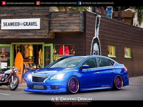 2013 Nissan Sentra Modified by akdigitaldesigns on DeviantArt Nissan Sentra Modified, Inside Car, New Nissan, Nissan Cars, Import Cars, Compact Cars, Summer Road Trip, Car Images, Automobile Industry