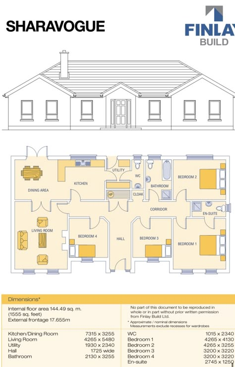 Modern Irish House Plans, Bungalow House Plans Ireland, 4 Bed Bungalow Floor Plan, Bungalow House Design Ireland, Irish House Plans Bungalow, Bungalow Plans Ireland, Self Build Houses Ireland, Small Bungalow Plans, Houses Ireland