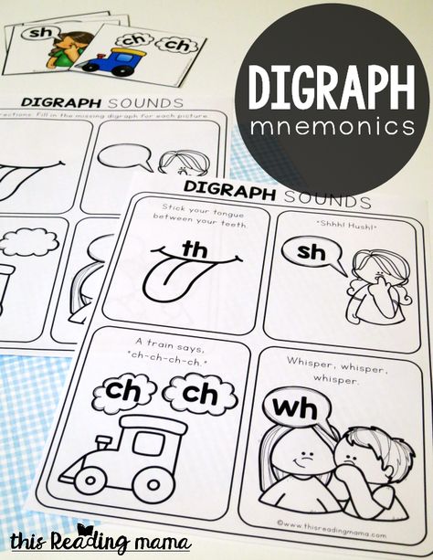 Digraph Mnemonics Pages from This Reading Mama Digraphs Kindergarten Free, Teaching Digraphs First Grade, Diagraph Activities Kindergarten, Th Digraph Activities, Digraphs Kindergarten, Teaching Digraphs, Digraphs Activities, Teaching Spelling, Phonics Kindergarten