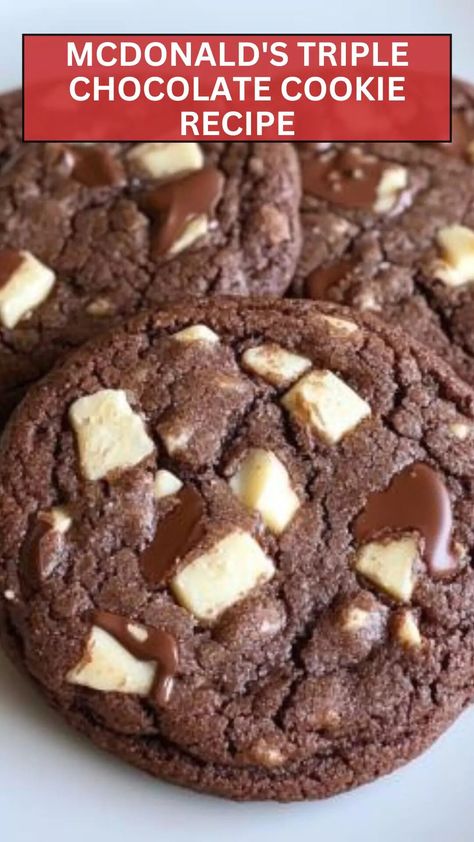 Mcdonald’s triple chocolate cookie recipe – Epic Cooker Mcdonald’s Cookies, Triple Chocolate Cookies Recipe, Mcdonalds Cookies, Chocolate Cookie Recipe, Potato Candy, Triple Chocolate Cookies, Easy To Bake, Chocolate Cookie Recipes, Cookies Chocolate