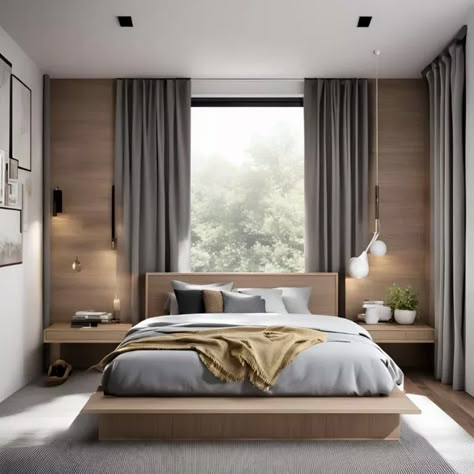 Guest Bedroom Ideas to Maximize Comfort and Space Bedroom Design With Window Behind Bed, Window Behind Bed Ideas Master Bedrooms, Bedroom For Guests, Window Behind Bed, Modern Guest Bedroom Ideas, Modern Guest Bedroom, Aura Design, Bed Back Design, Bedroom Design Styles