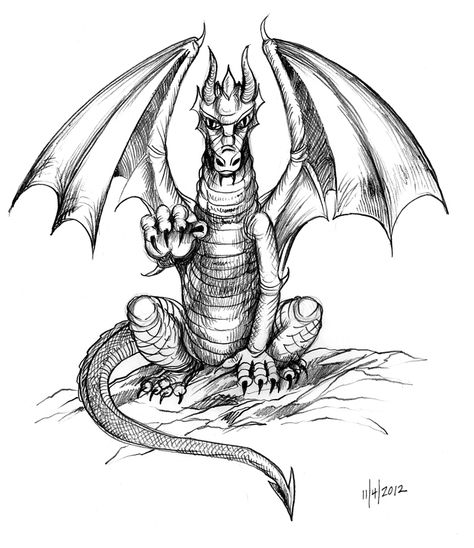 simple dragon drawings with wings | Art By-Products: November 2012 Black And Grey Leg Sleeve, Color Leg Sleeve, Dragon Drawing Sketches, Hogwarts Drawing, Simple Dragon Drawing, Dragons To Draw, Magic Coloring Pages, Dragon Head Drawing, Dragon Sketches