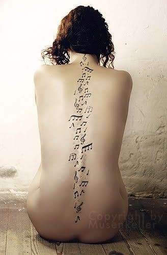 music Ta Moko Tattoo, Tattoos Pinterest, Music Notes Tattoo, Music Note Tattoo, Beautiful Tattoos For Women, Note Tattoo, Handpoke Tattoo, Spine Tattoos For Women, Geniale Tattoos