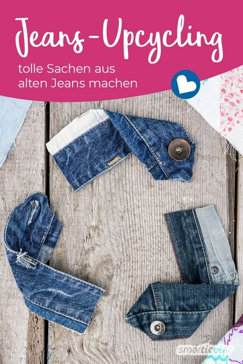 Hier findest du zahlreiche Upcycling-Ideen, mit denen sich alte Jeans kreativ verwerten lassen. Denn der stabile Stoff ist viel zu schade zum Wegwerfen! Diy Jeans Upcycle, Jean Upcycle, Old Jeans Recycle, Jeans Upcycle, Altering Jeans, Jeans Recycling, Creative Upcycling, Upcycling Jeans, Recycle Jeans