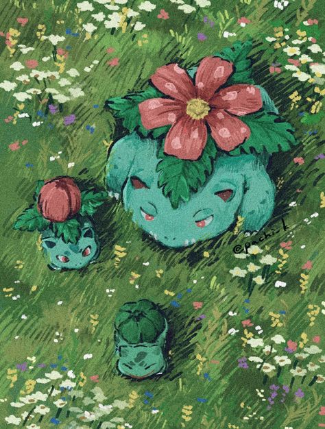 Venusaur Pokemon, Grass Type Pokemon, Creating Music, Pokemon Painting, Pokemon Bulbasaur, Pokemon Backgrounds, Grass Type, Pokemon Theme, Posca Art