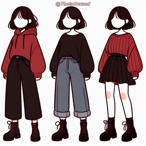 Sweater Outfits Drawing, Clothing Ideas For Ocs, Simple Clothes Design, Outfit Ideas Sketches, Female Outfit Reference, Oc Clothes Outfit Ideas, Oc Outfit Ideas, Outfits For The Winter, Outfit Base