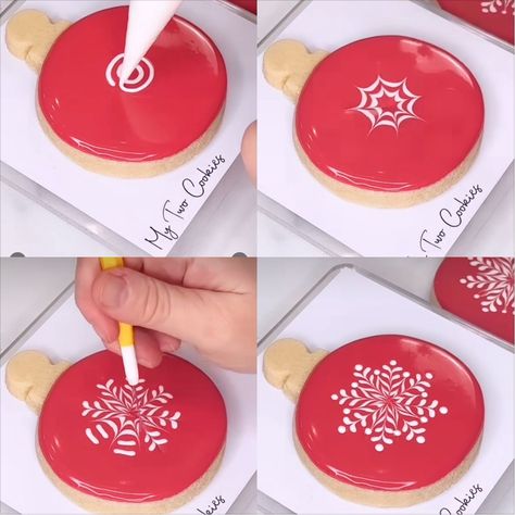 Round Cookie Decorating Ideas Fall, Wet On Wet Cookie Decorating Christmas, Easy Christmas Sugar Cookies Decorated, Christmas Decorated Cookies Royal Icing, Wet On Wet Christmas Cookies, Christmas Cookie Royal Icing, Christmas Royal Icing Transfers, Decorated Christmas Cookies Royal Icing, Christmas Royal Icing Cookies