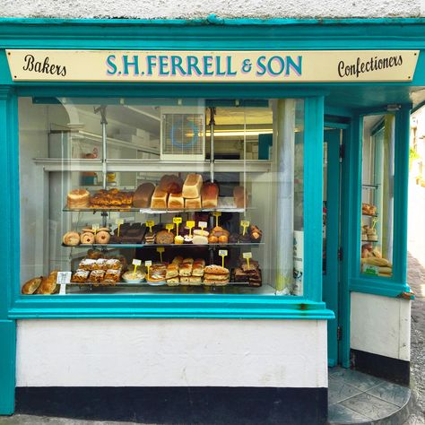 Old School Bakery, Mid Century Modern Bakery, European Bakery, Jack Howard, Bakery Store, St Ives Cornwall, Crochet Fish, Cornwall Uk, Shop Windows