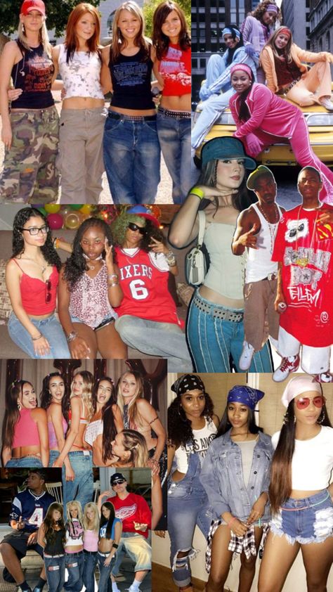 Spirit Week 2000s Day, 90s High School Outfits, Y2k Hoco Theme, Favorite Decade Spirit Week, 2000 Spirit Day Outfit, Throwback Theme Outfit, 2000s Block Party, Y2k Outfits Spirit Week, Decades Dress Up Day At School