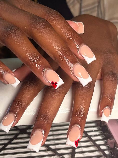 @sculptbysam on insta Cdg Heart Nails French Tip, Cdg Heart Nails, Heart Nails French Tip, Heart Nails French, Cdg Heart, Nails French Tip, Nails French, Heart Nails, French Nails