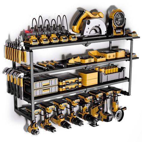 Wall Tool Organizer, Power Tool Organizer, Drill Holder, Power Tool Storage, Utility Shelves, Tool Rack, Úložný Box, Tool Box Storage, Garage Storage Organization