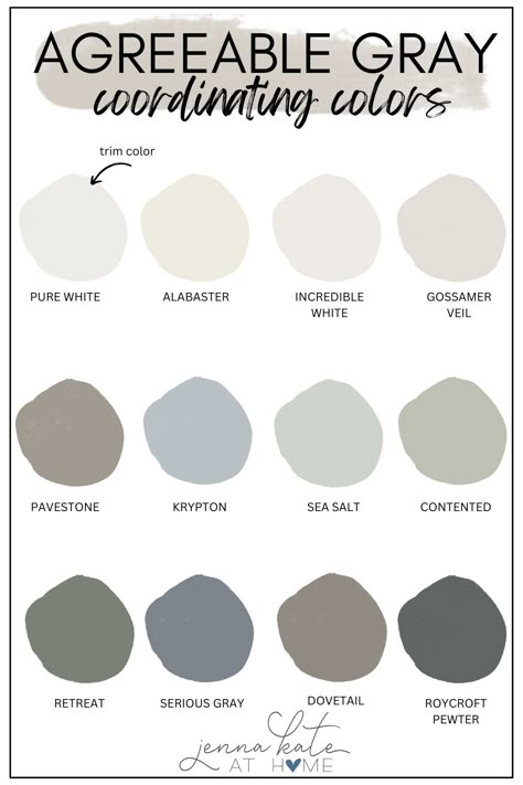 Sherwin Williams Agreeable Gray, Agreeable Gray Sherwin Williams, House Paint Interior, Agreeable Gray, Farmhouse Paint Colors, House Paint Colors, Sherwin Williams Colors, House Color Palettes, Farm House Colors