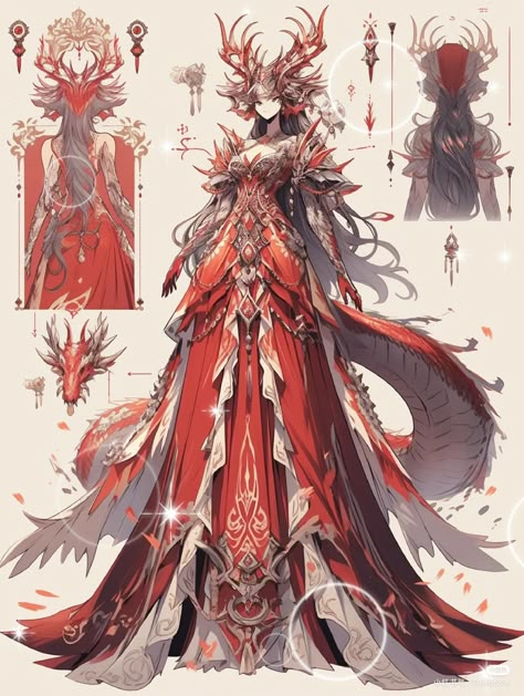 Vermillion Bird, Azure Dragon, Victorian Era Dresses, Chinese Fancy Dress, Dragons Clothes, Dress Design Drawing, Cosplay Armor, Fashion Illustration Sketches Dresses, Clothing Design Sketches