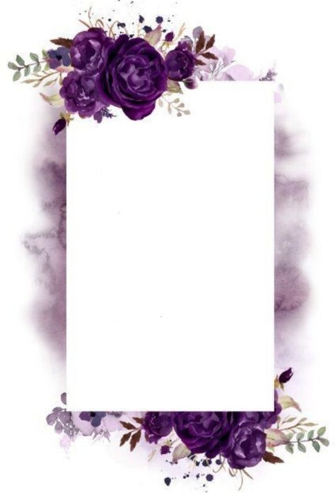 Nikah Frame, Invitation Template Purple, Cartoon Wedding Invitations, Wedding Illustration Card, Purple Flower Background, Digital Wedding Invitations Templates, Wedding Background Images, Best Wishes Card, Flower Picture Frames