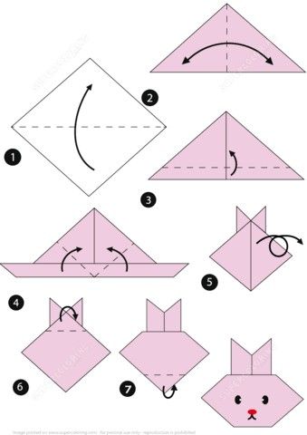 w to Make an Origami Rabbit Face Step by Step Instructions Paper Crafts Tutorial Step By Step, Paper Folding Tutorial, How To Make Paper Animals, Simple Origami Step By Step, Origami Art Step By Step, Origami Ideas Step By Step, Folding Paper Crafts, Origami Instructions Easy, Easy Origami Tutorial