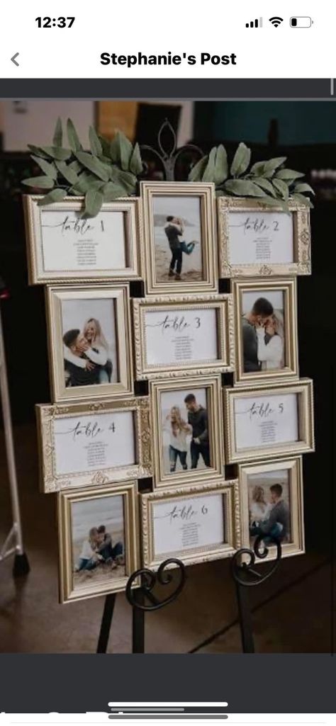 Picture Frame Table Numbers Wedding, Framed Table Numbers Wedding, Wedding Table Assignments, Seating Chart Wedding Diy, Framed Table Numbers, Picture Frame Table, Wedding Guest Table, Picture Table, Table Assignments