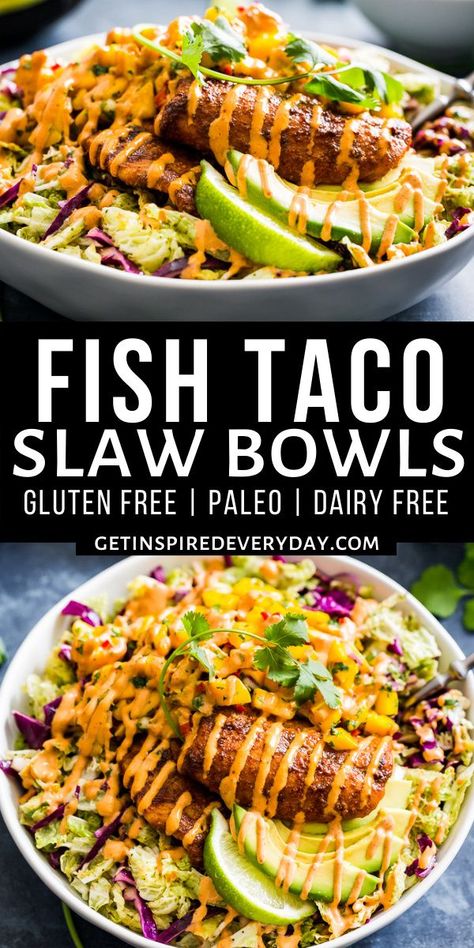 Food Chipotle, Fish Taco Slaw, Taco Slaw, Chipotle Bowls, Slaw For Fish Tacos, Chipotle Aioli, Healthy Bowls Recipes, Fish Taco, Taco Bowls