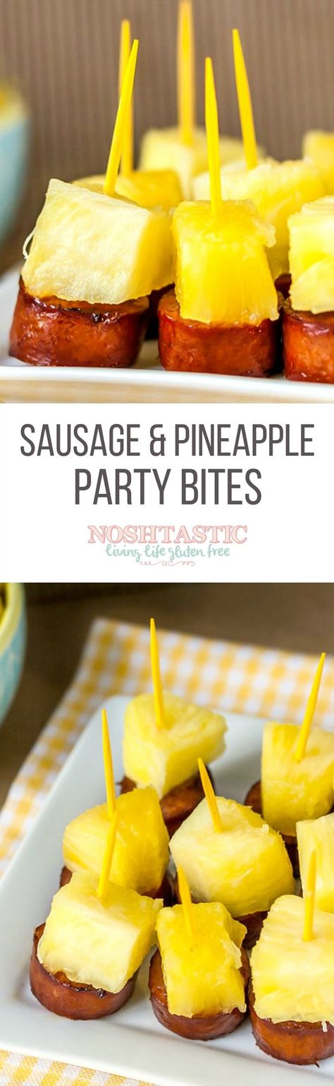 Sausage And Pineapple, Fingerfood Recipes, Pilsbury Recipes, Fingerfood Baby, Party Bites, Pineapple Party, Fingerfood Party, Food Appetizers, Food Party