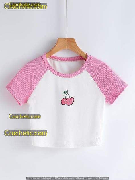 Spooky Stitches: Free Halloween Pumpkin Crochet Ideas Cute Aesthetic Crop Tops, Printed Tee Women, Preppy Shirt, Kawaii Shirts, Outfits For Kids, Crochet Clothing And Accessories, Cute Dress Outfits, Trendy Fashion Tops