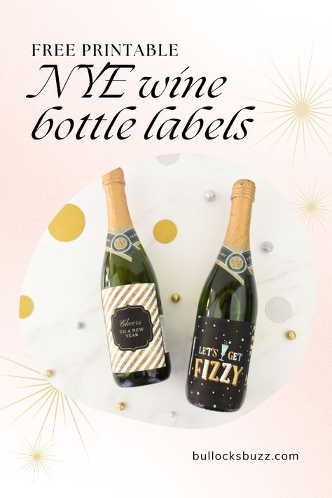 Get ready to dazzle your guests this New Year's Eve! Check out my free printable wine bottle labels, perfect for adding a touch of elegance to your celebration. These two showcased designs will inspire you to transform your bottles into stunning party centerpieces. Click to download and discover more beautiful label options for your NYE bash! 🍾✨ #NewYearsEve #PrintableLabels #WineBottleDecor #NYE #WineLabels #printablewinelabels #FestiveDecor Champagne Labels Printable Free, Wine Stickers Bottle Labels, Printable Wine Bottle Labels, Personalize Wine Bottle Labels, Wine Bottle Label Design, Sparkling Wine Label, Bottle Labels Printable, Champagne Bottle Labels, Bottle Label Design