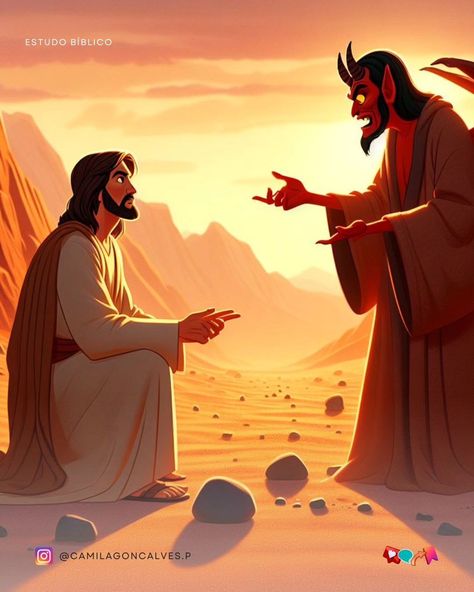 Temptation of Jesus Temptation Of Jesus, Jesus Tempted, God Cartoon, Jesus Temptation, Background Jesus, Desert Fathers, Jesus Love Images, Jesus Drawings, Jesus And Mary Pictures