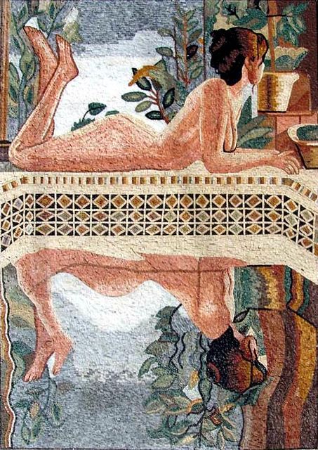 Art Amour, Woman Laying, Mosaic Ideas, Custom Mosaic, Marble Mosaic Tiles, Arte Inspo, Wow Art, Marble Mosaic, Human Figure