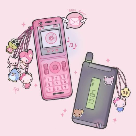 Flip Phone Drawing, Artist Alley, Commissions Open, Cute Little Drawings, Cute Coloring Pages, Cute Art Styles, Cute Doodles, Doodle Drawings, Wallpaper Iphone Cute