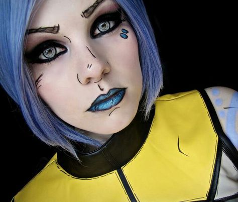 Love the cartoon makeup Maya Borderlands, Borderlands Tattoo, Art Brainstorm, Borderlands Cosplay, Blind Test, Cell Shading, Cartoon Makeup, Borderlands Art, Pop Art Makeup