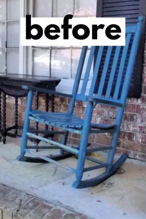 Outdoor Painted Furniture, Front Porch Update, Farmhouse Rocking Chairs, Porch Update, Front Porch Chairs, Front Porch Rocking Chairs, Rocking Chair Makeover, Painted Rocking Chairs, Diy Rocking Chair